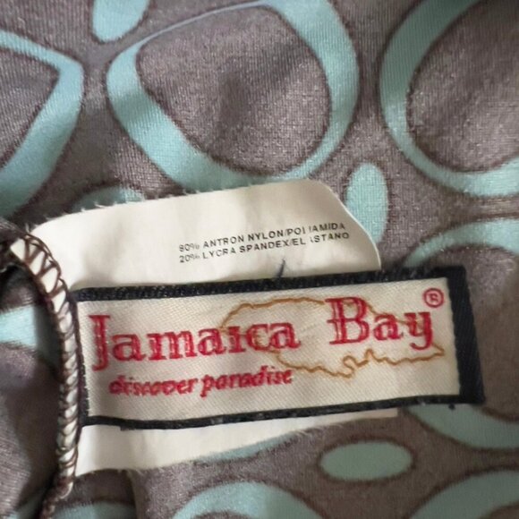 Jamaica Bay Y2K Brown & Teal Retro Halter Swim Suit Top - Picture 7 of 8